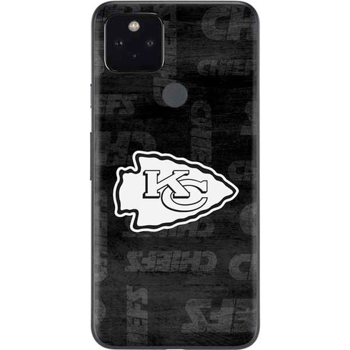 NFL Kansas City Chiefs Black & White Google Pixel 5a Skin